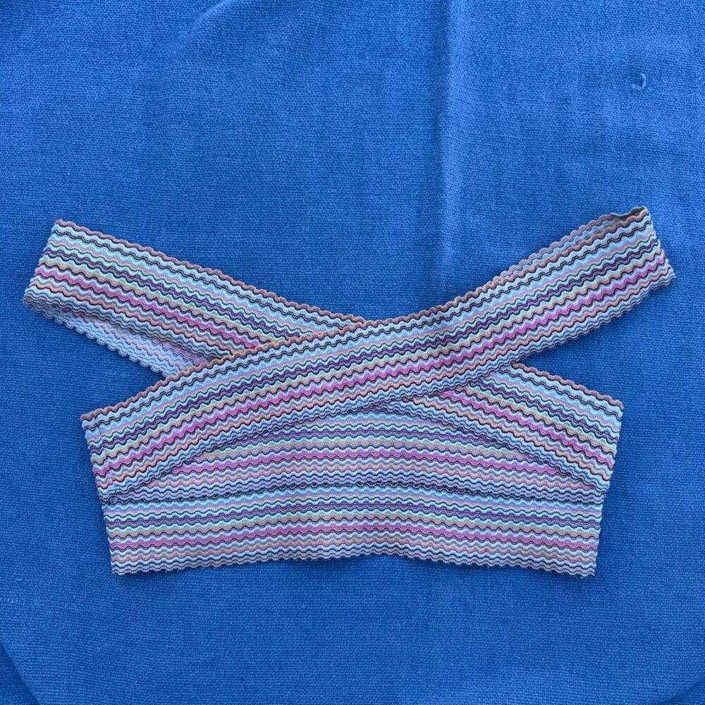 Prettylittlething multicolor textured knit crop